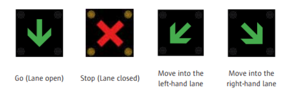 Traffic lane control signs